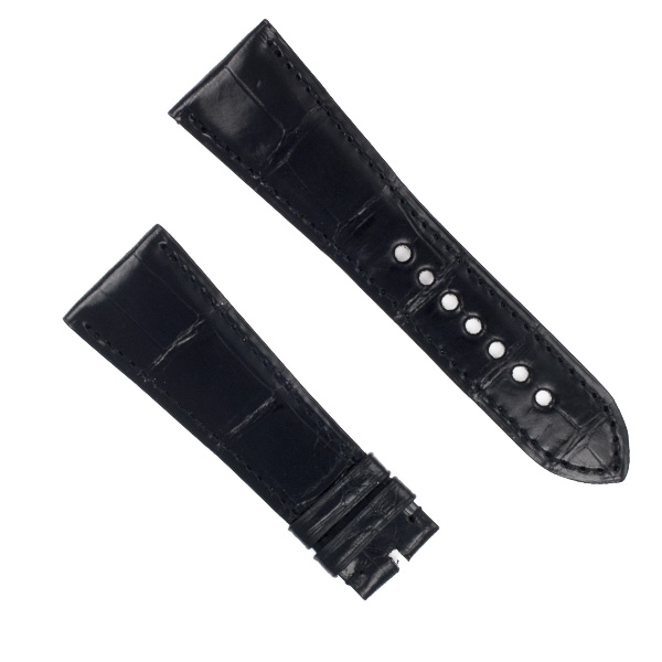 Cartier Divan shiny black alligator strap (25x19)