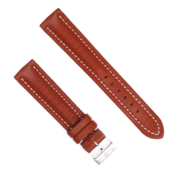 Breitling brown calf skinb strap w/stainless steel buckle (18x16)