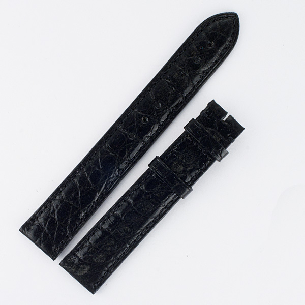 Cartier shiny black alligator strap (18x16)