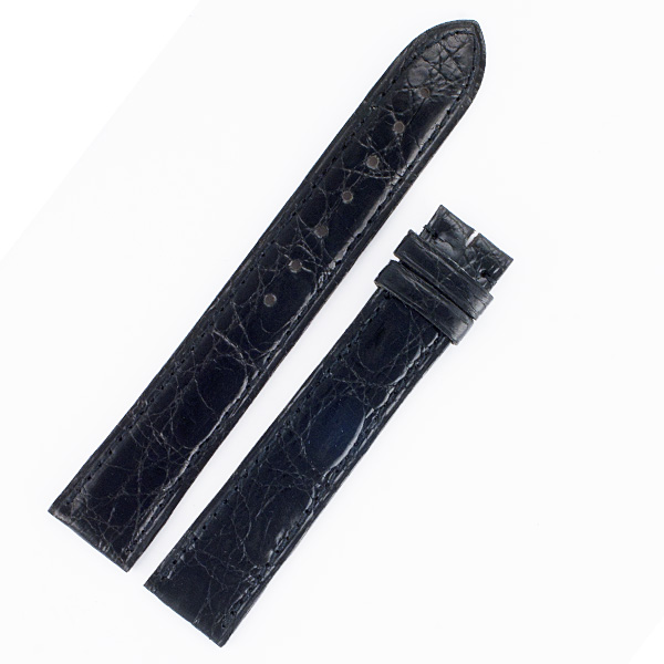 Cartier shiny black crocodile strap 18x16