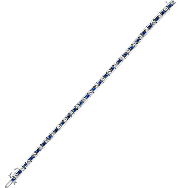 Sapphire and diamond bracelet in 14k with app. 2 cts of diamonds and  2.5 cts of blue sapphires