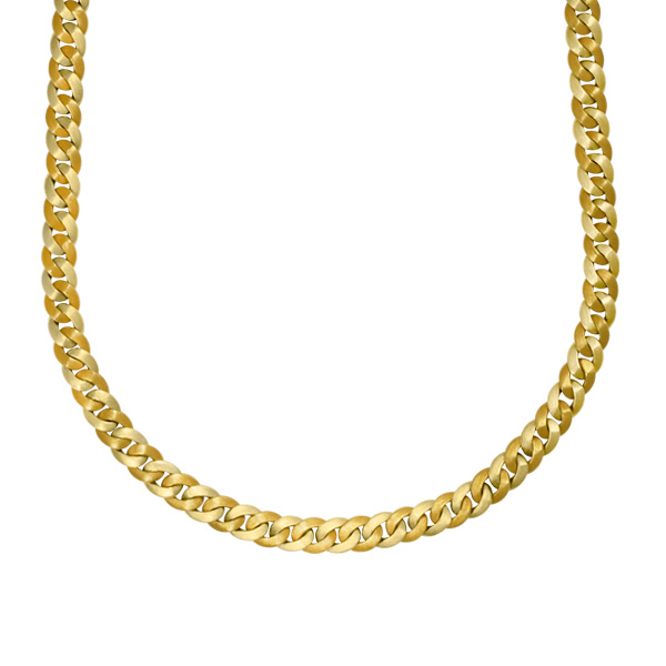 19.5 inches Cuban link necklace in 18k white & yellow gold