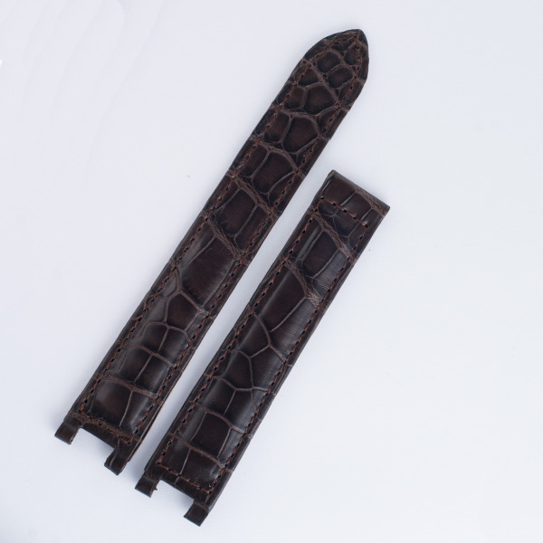 Cartier Pasha dark brown crocodile strap (18x16) for deployant buckle