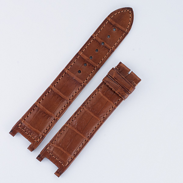 Cartier Pasha brown alligator strap (20x18) for tang buckle.