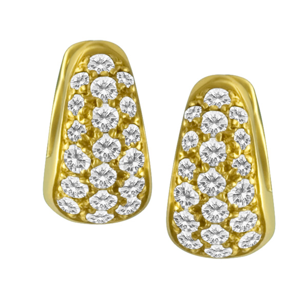 Diamond Small Hoop Earring In 18k With Approx .75 Carats