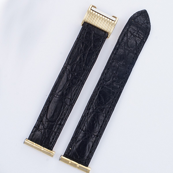 Boucheron matt black crocodile strap  17mm by lug end 3.5" length