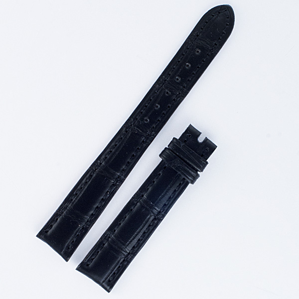 Patek Philippe Ladies matte black alligator strap 14mm x 12mm long end 4" & short end 2.5" for tang