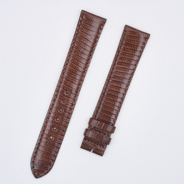 Cartier brown lizard strap (17.5 x 16) long end 4.5" & short end 3 1/4" for tang buckle