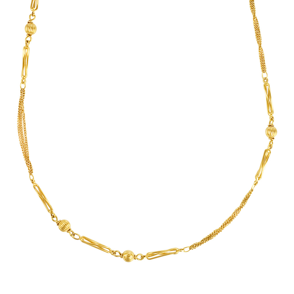 Beautiful necklace in 14k yellow gold, 40 inches long