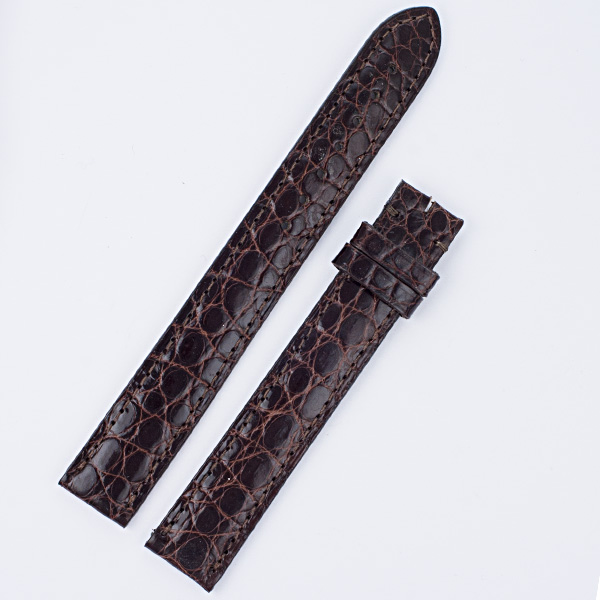 Cartier dark brown Caiman lizard strap 15x14 for tang buckle
