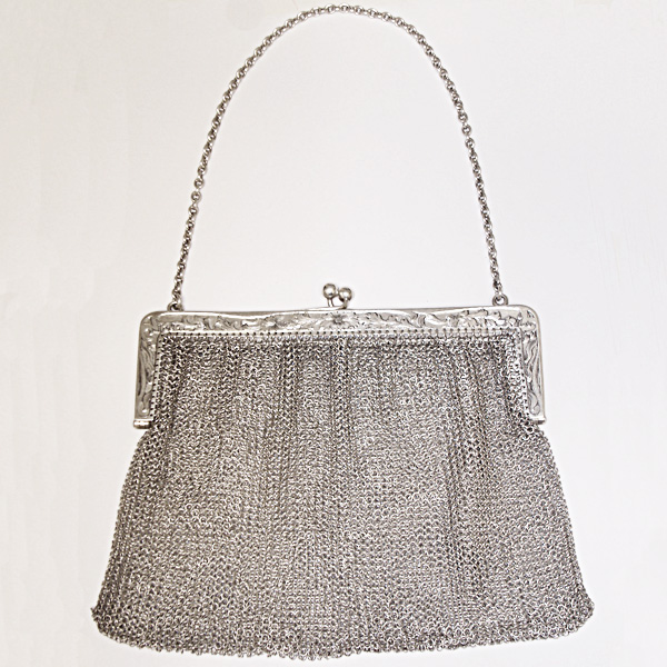 Victorian Tiffany and Co. purse in sterling silver. Dimensions of the purse are 6 inches by 5 inches