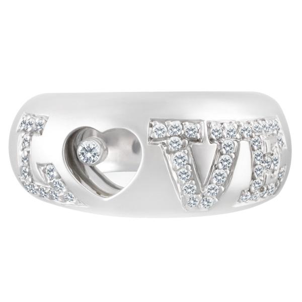 "Love" Ring In 18k White Gold