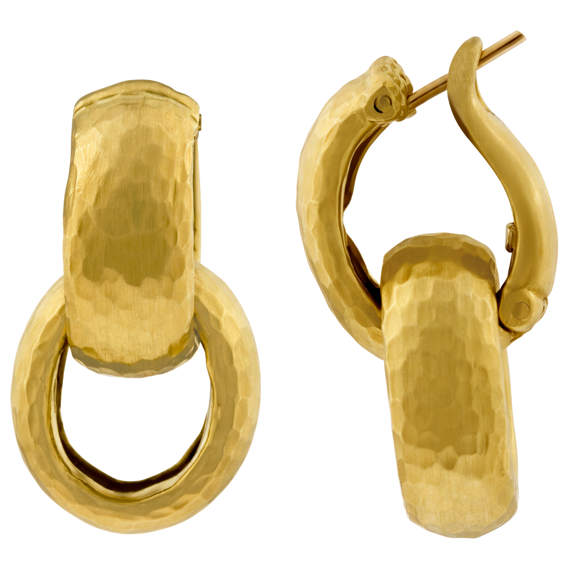 Hoop earrings with removable circles in 18k