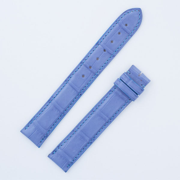Cartier matt pastel blue alligator strap (16.5x16)