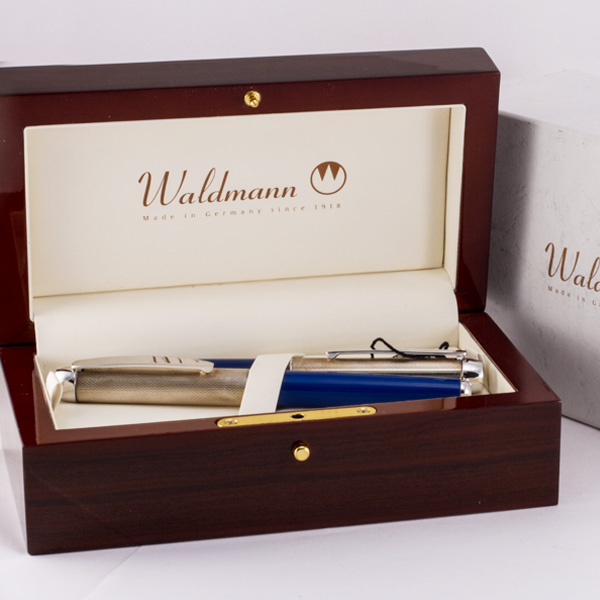 Waldmann John E. Hand & Sons set with blue enamel & sterling silver