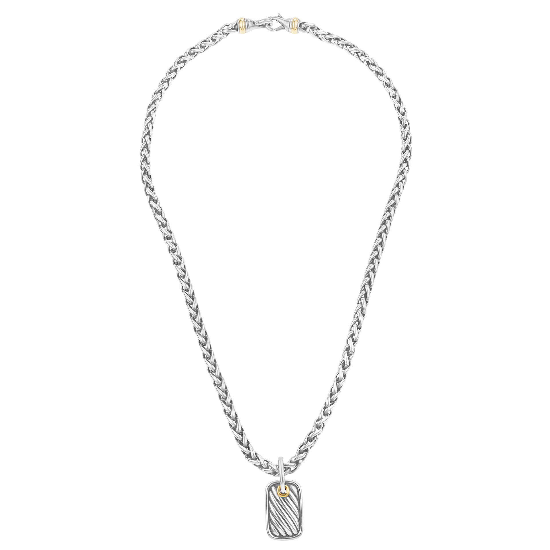 David Yurman chain with pendant in silver and 14k yellow gold