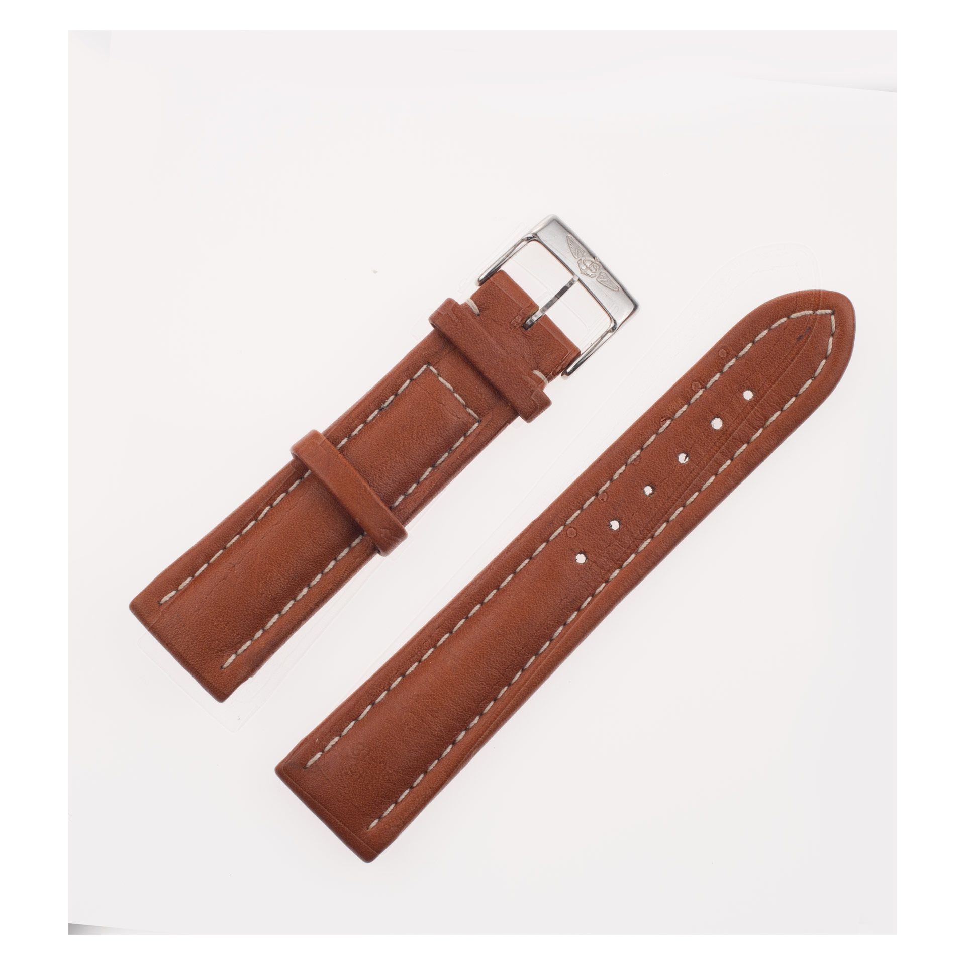Breitling calf brown strap with st/steel buckle (20.5x17.5).