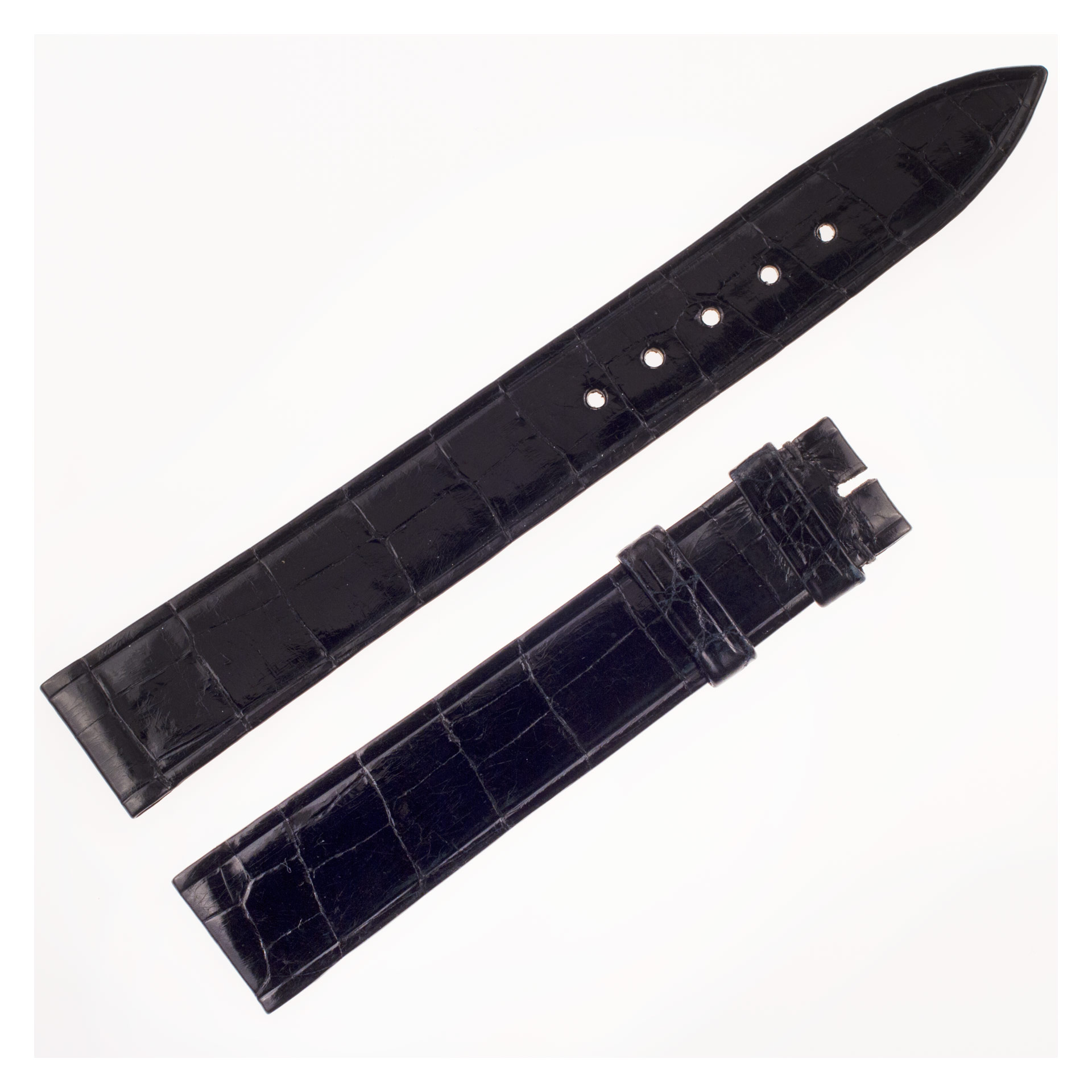 Piaget black shiny alligator strap (16mm x 14mm)