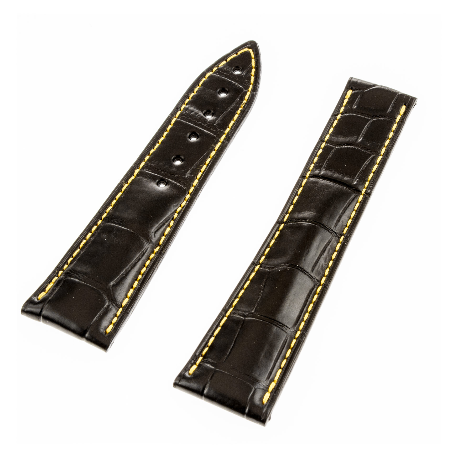 Blancpain black leather watch band (22 x 18)