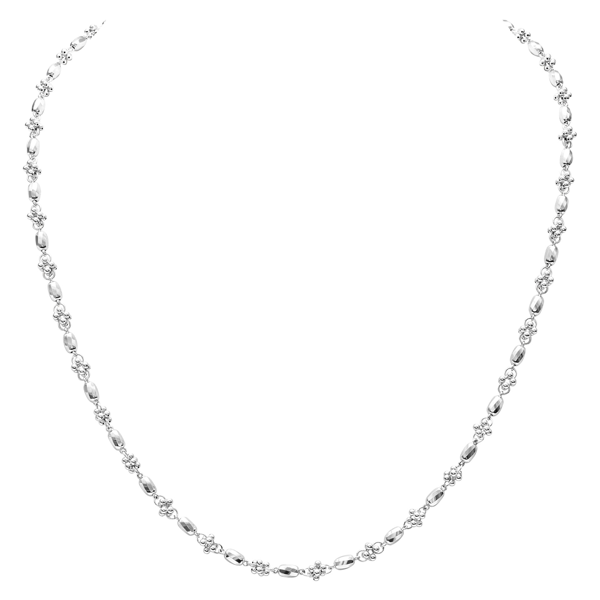 Faceted cluster necklace in platinum