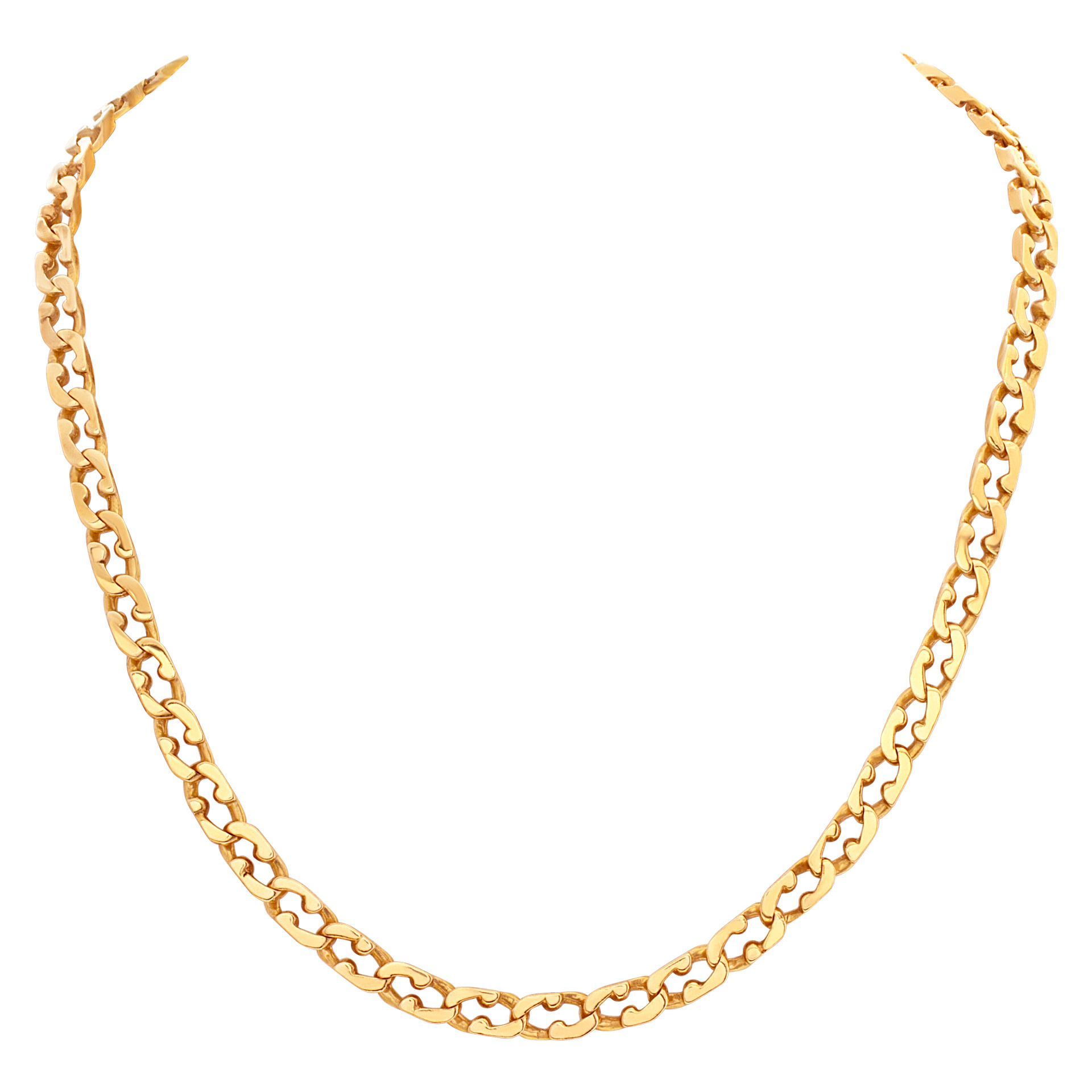 Handsome link necklace in 14k yellow gold, 17.5'' length