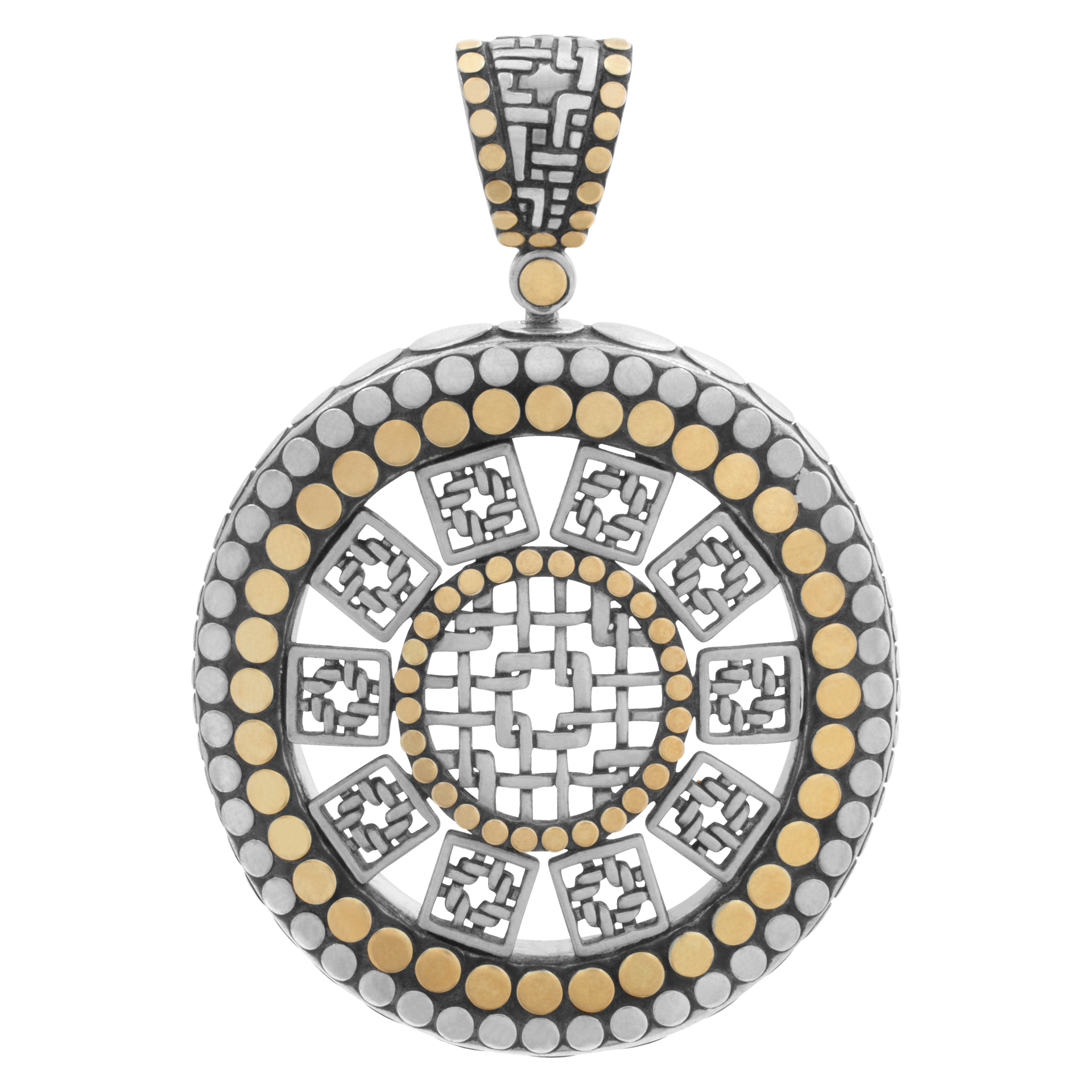 John Hardy large dot pendant in sterling silver and 18k yellow gold
