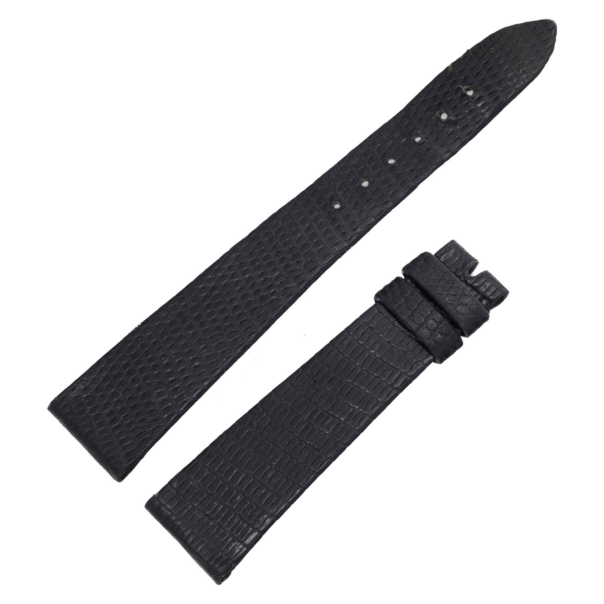 Patek Philippe black satin lizard strap (16mm x 11mm) shop-worn