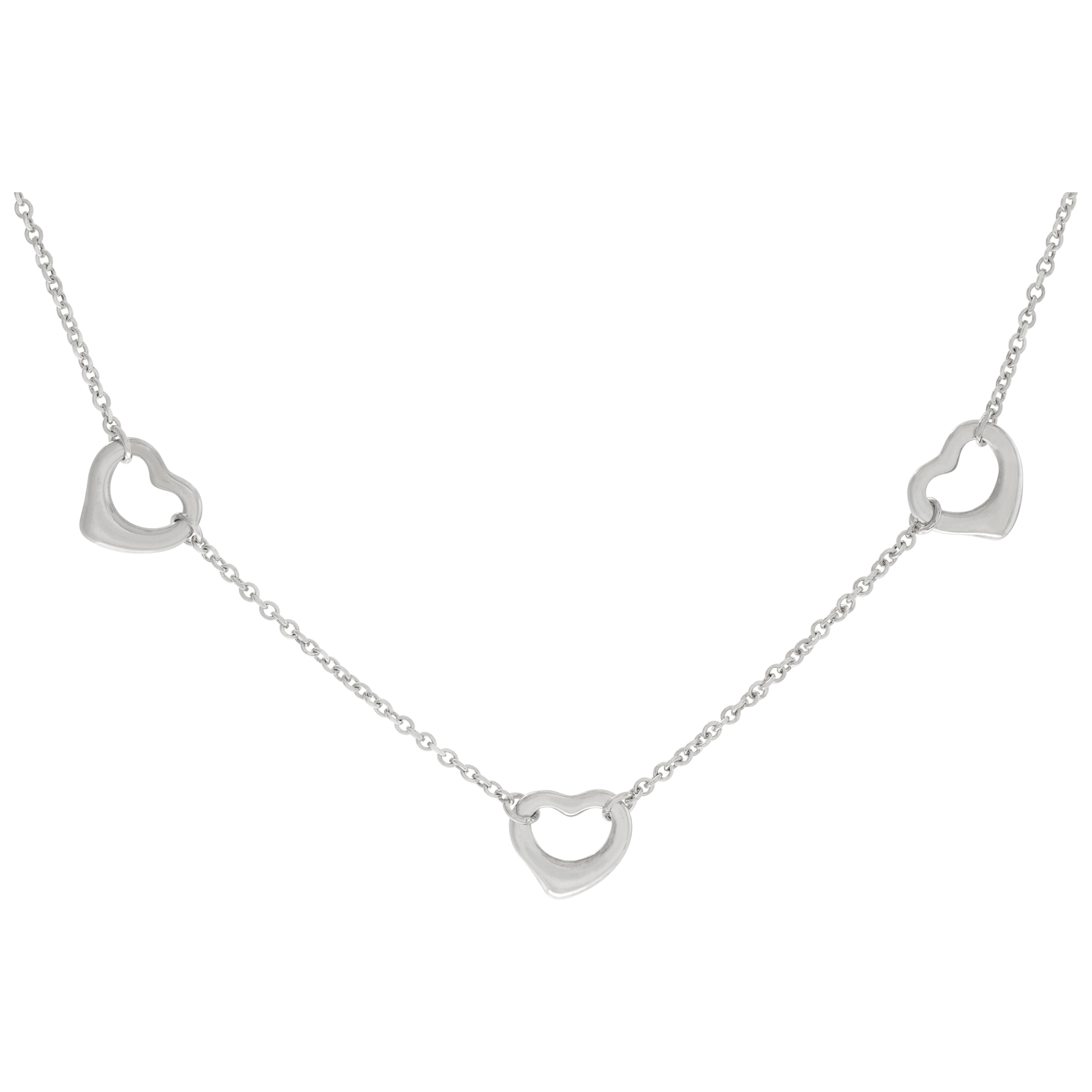Tiffany & Co Sterling Silver Necklace With Hearts.