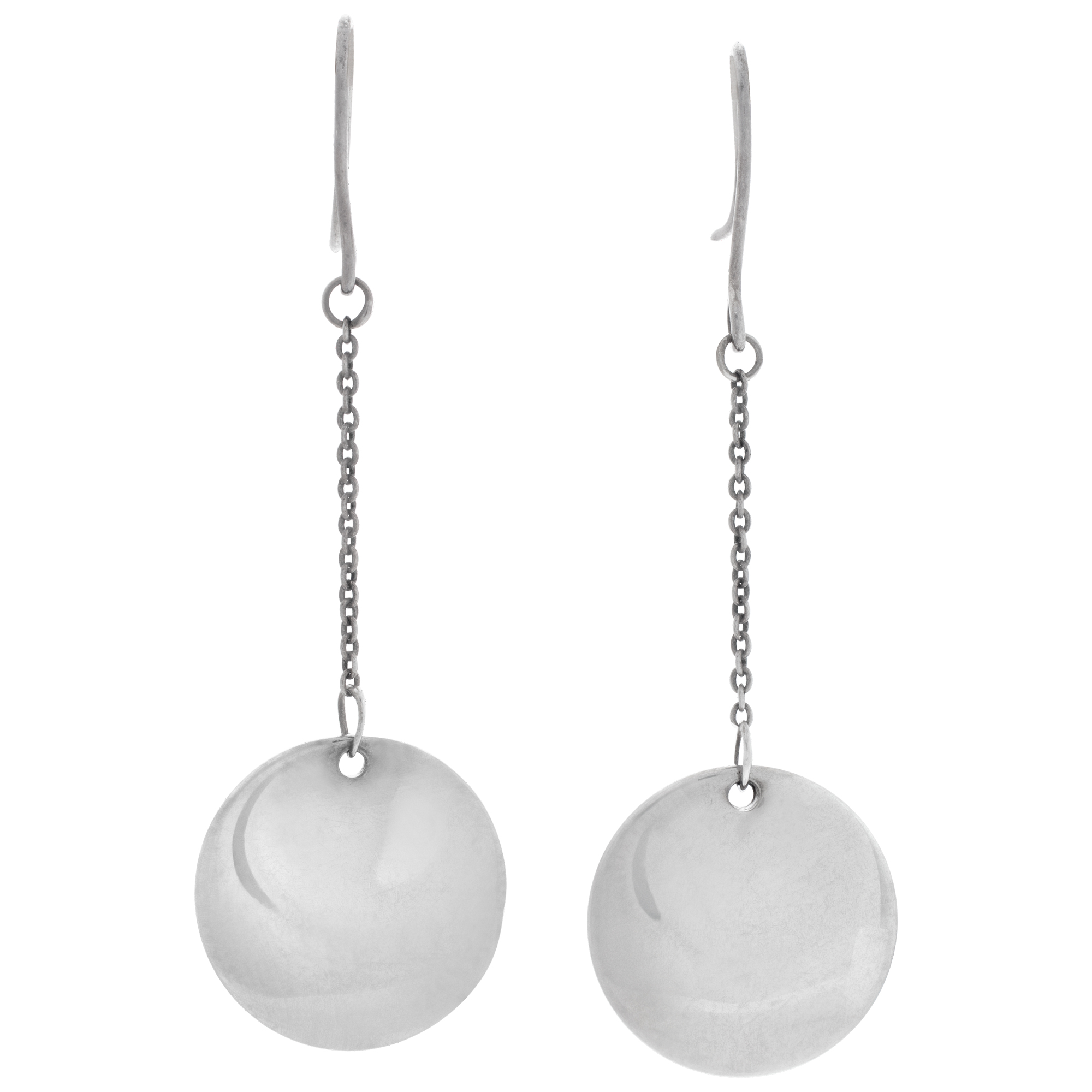Tiffany & Co. Elsa Peretti sterling silver round disc drop dangle earrings
