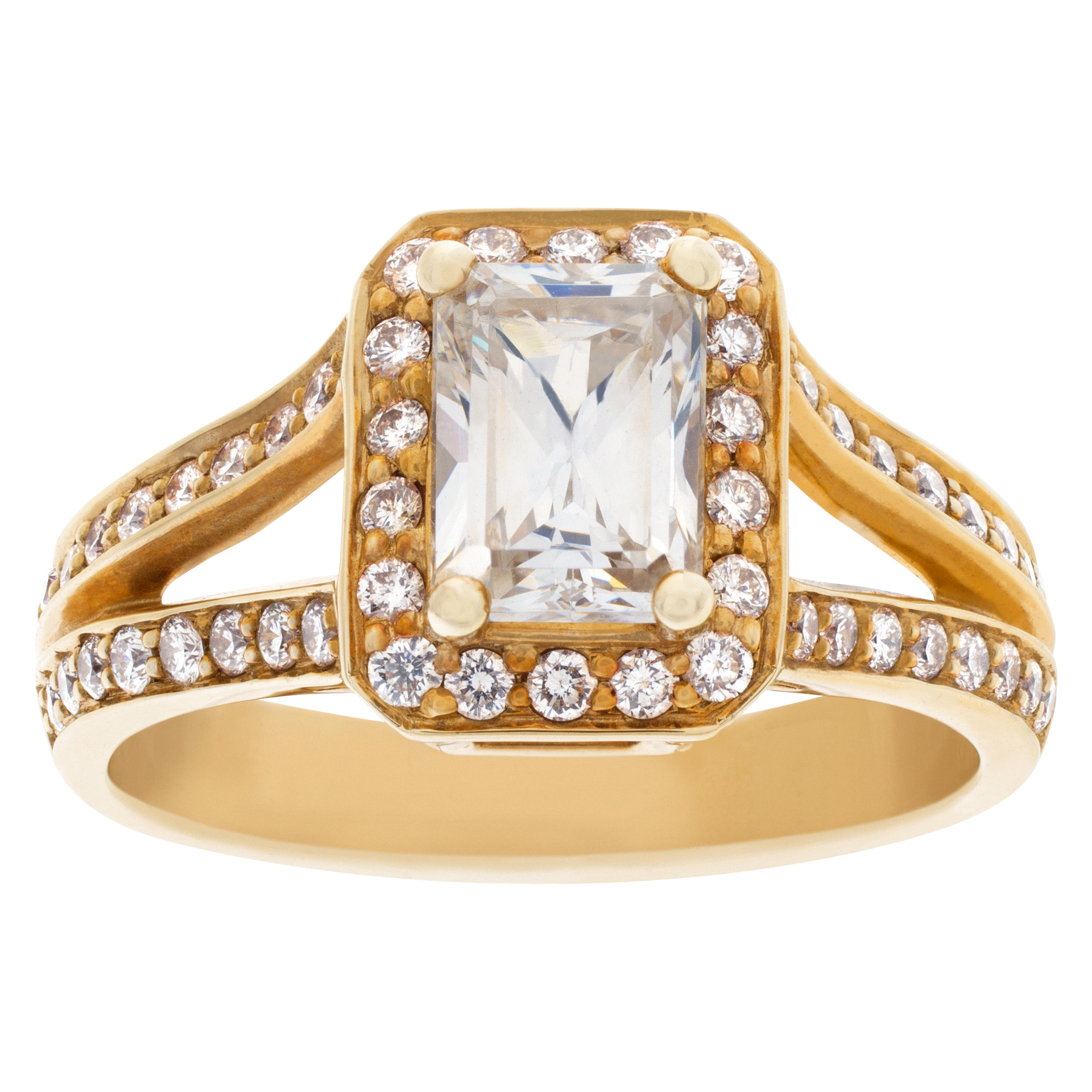 Beautiful Diamond ring in 14k yellow gold setting. 0.64 cts in diamonds. Size 7