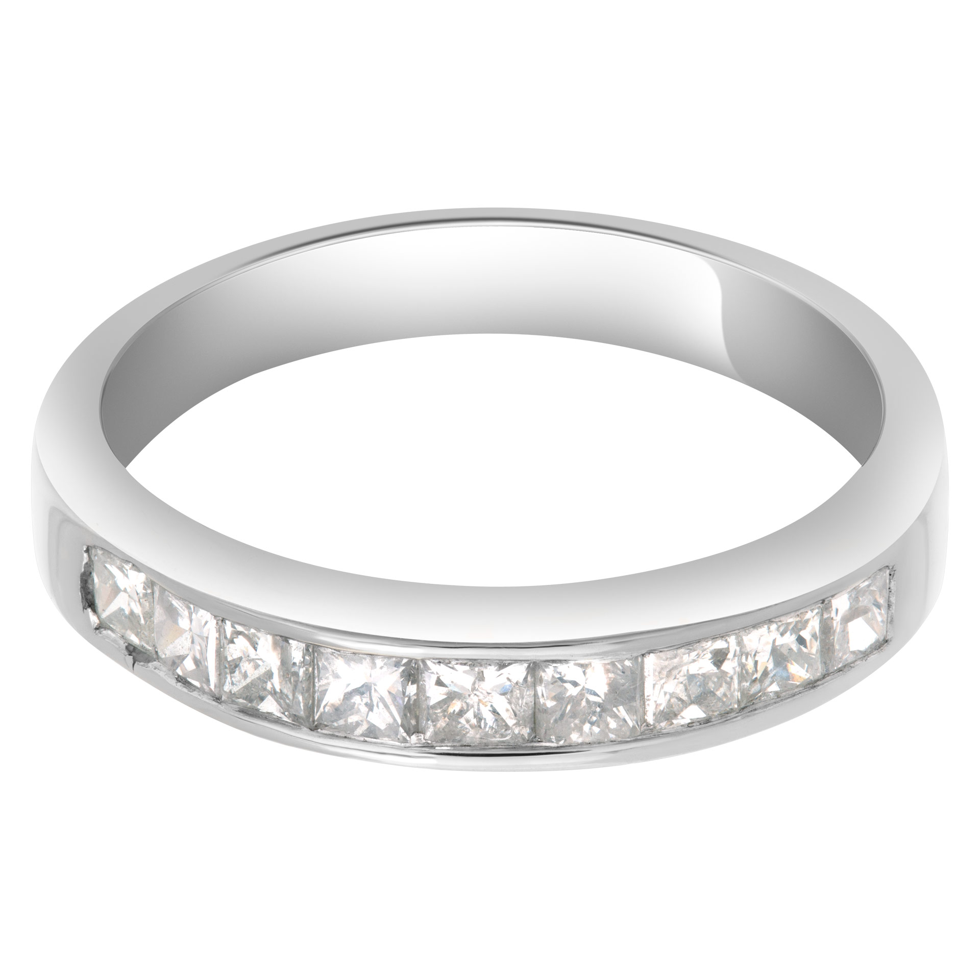 Beautiful semi Diamond Eternity Band and Ring in 14k white gold