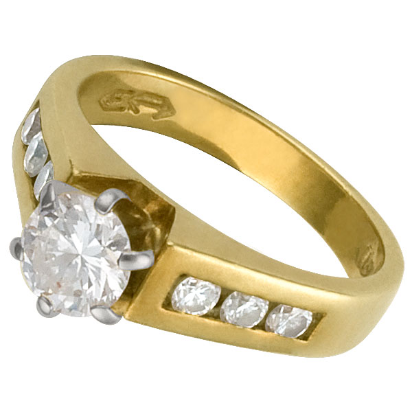 Diamond ring in 18k with an app 0.55 ct center (H/SI1)