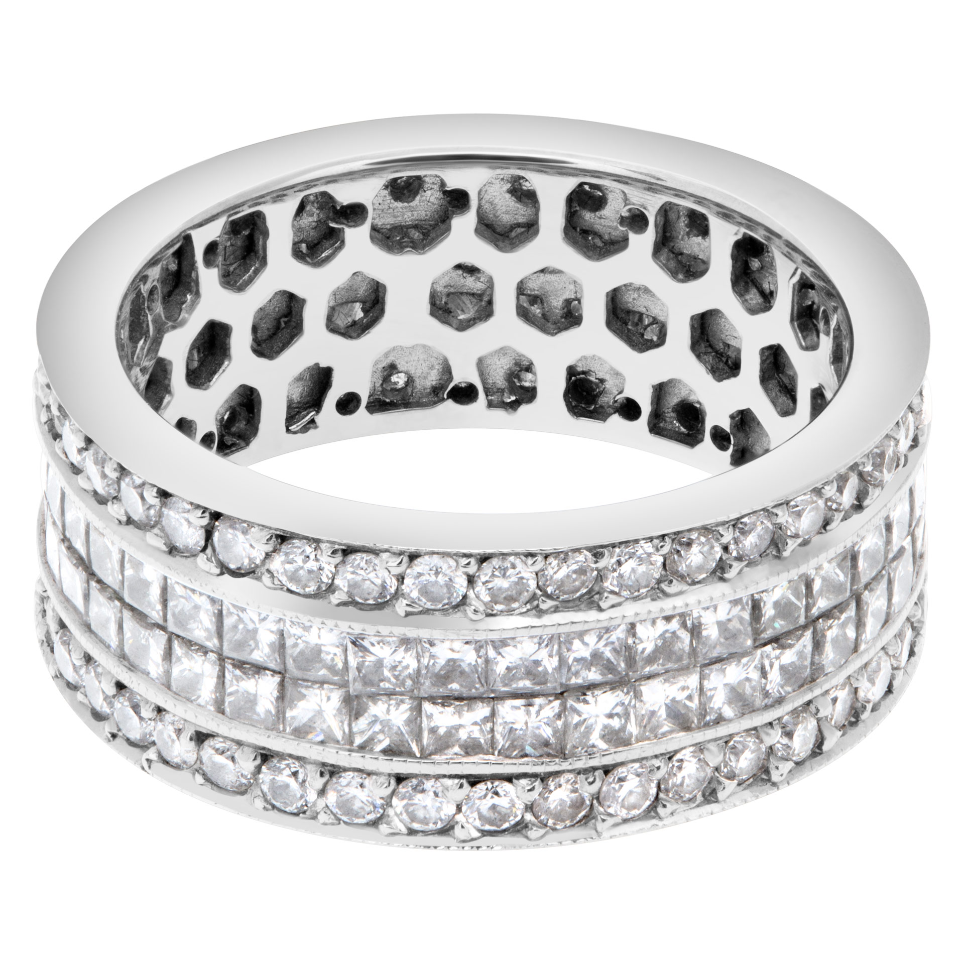 Large diamond eternity band in 14k with over 5 carats in diamonds