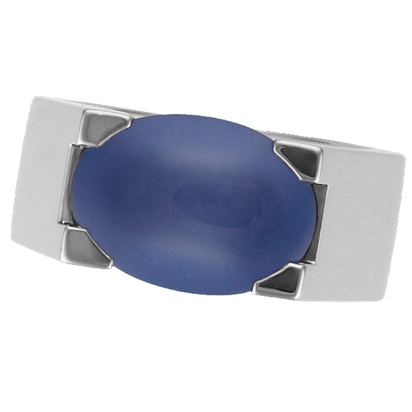Cartier Chalcedony ring in 18k white gold. Size 7.75.