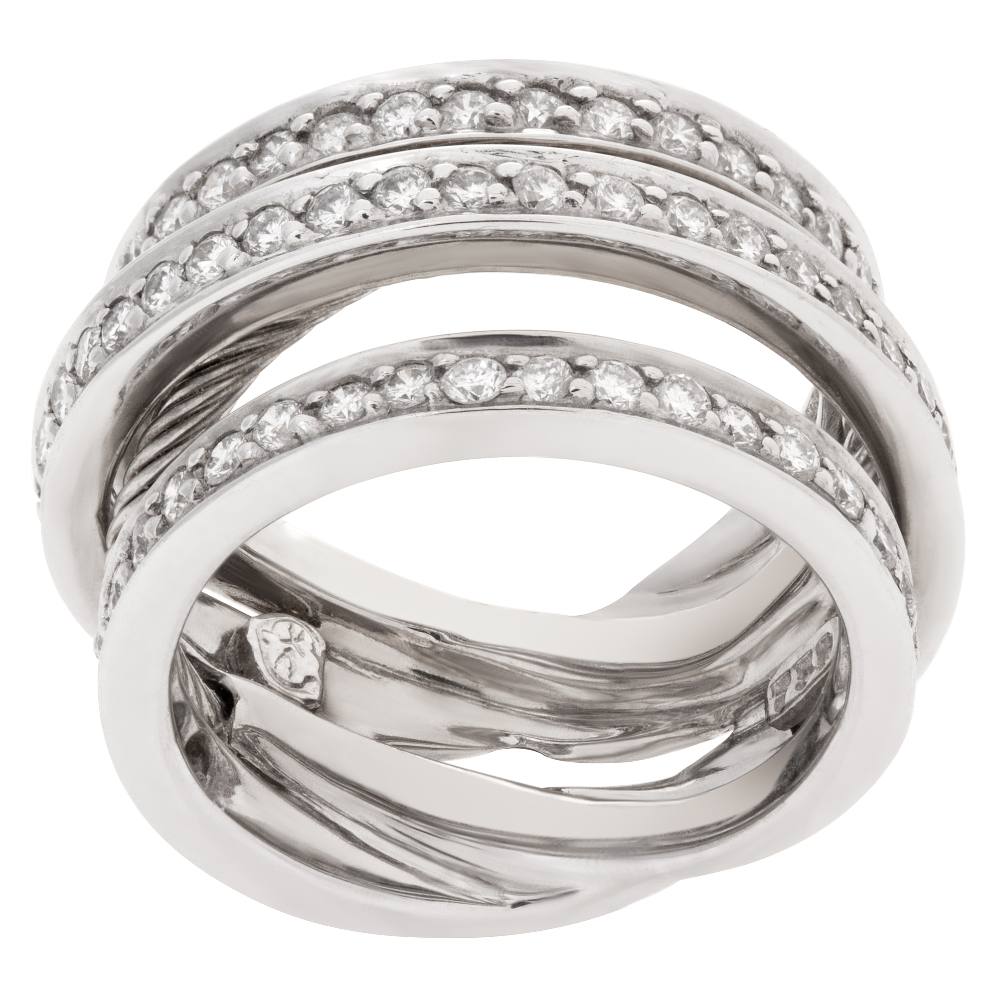 Diamond Ring In 18k White Gold With Approx 2 Cts In Round Diamonds