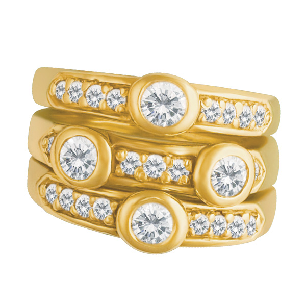 Three Stackable Diamonds Rings