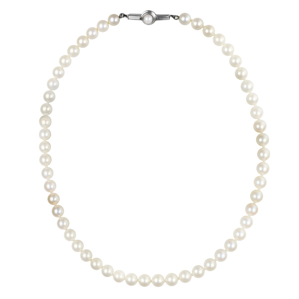 Pearl Necklace With 14k White Gold Clasp
