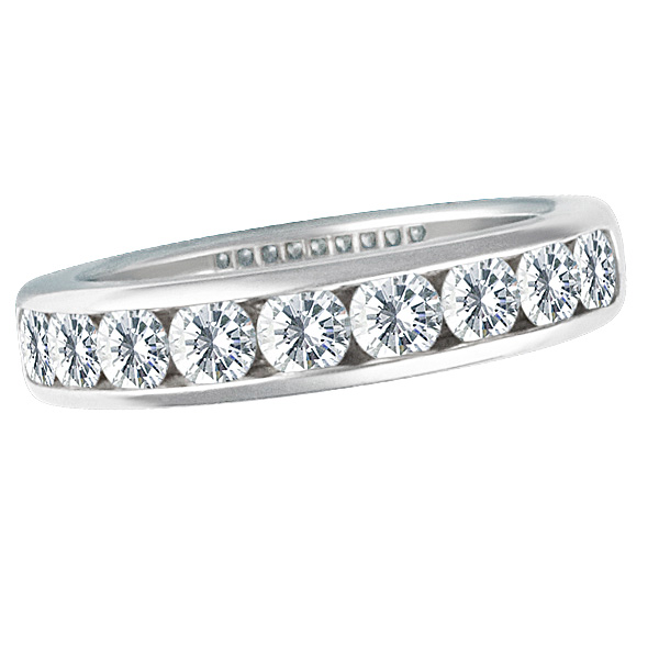 Tiffany &. Co. channel set diamond semi-eternity band in platinum. 1 carats