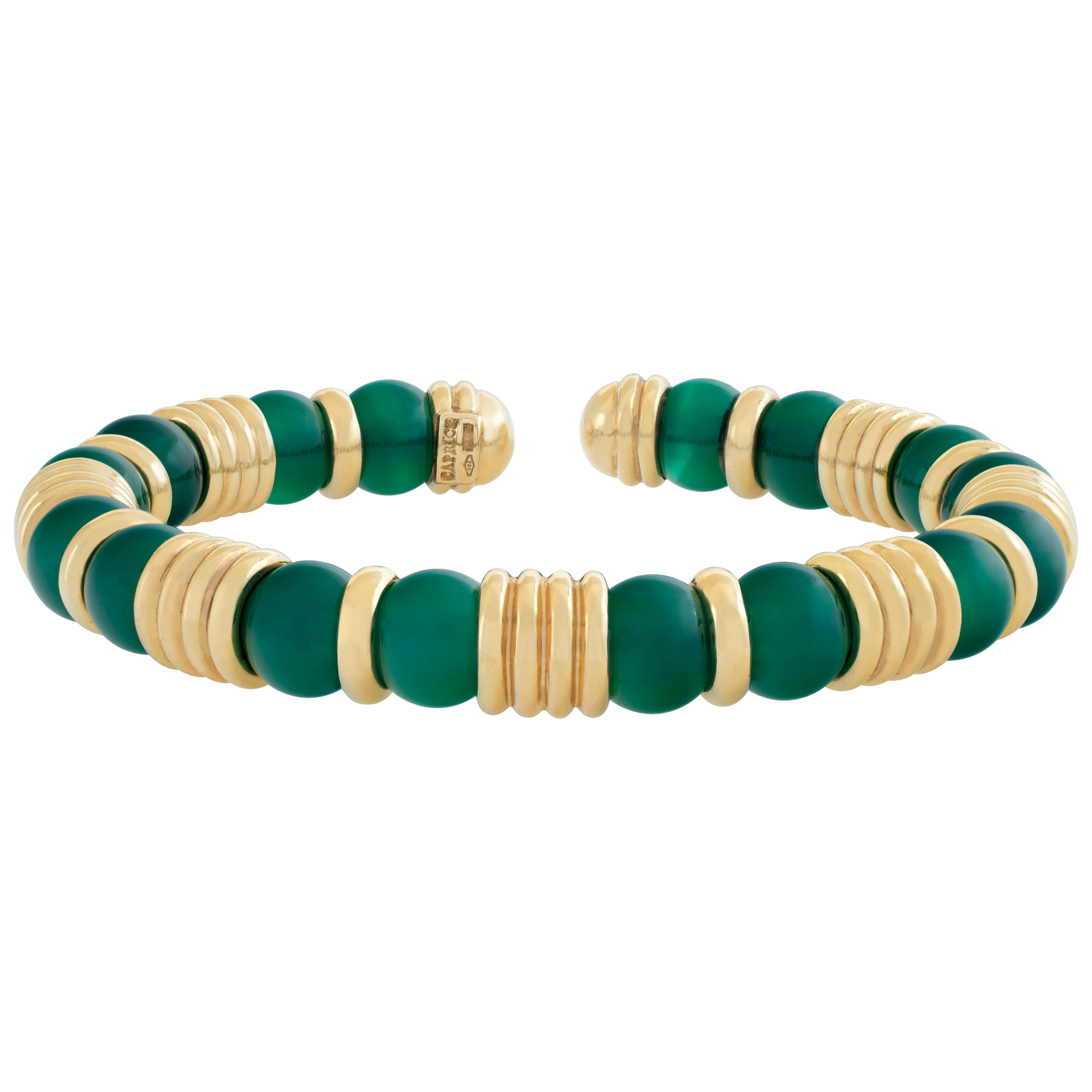 Caprice jade bracelet in 18k fits up to 5- 6.5 inch wrist