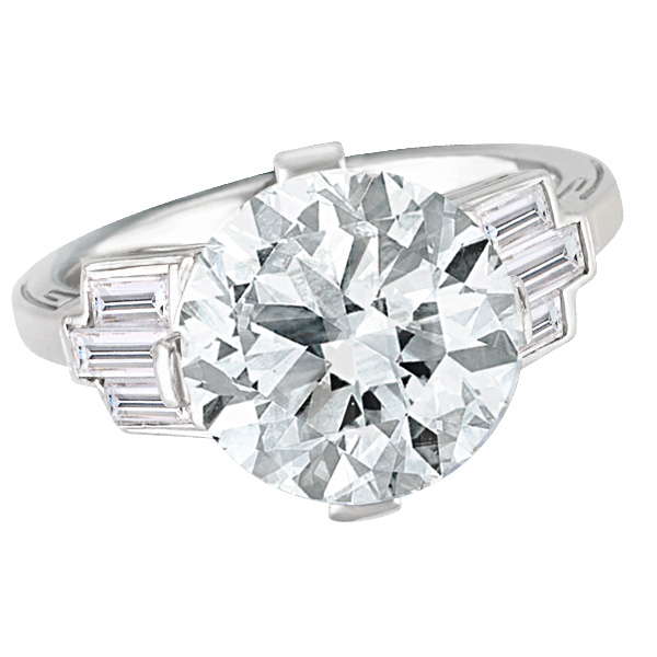 GIA Certified Diamond Ring - 4.39 cts (K Color, VVS2 Clarity) with 18k white gold setting 1.22 cts.