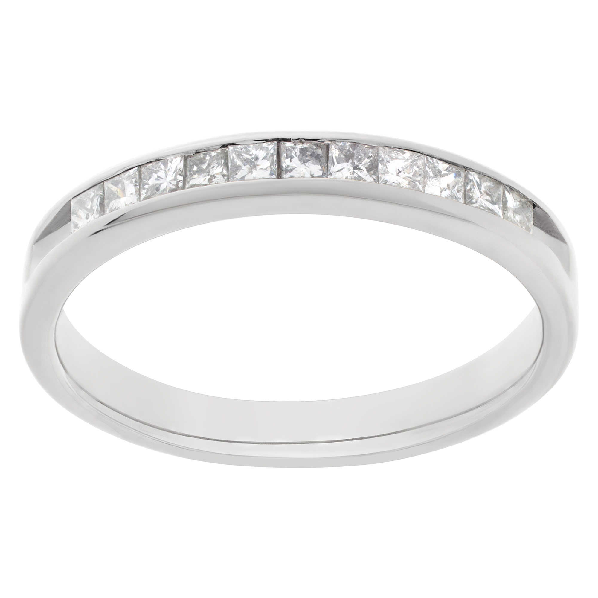 Semi Diamond Eternity Band and Ring in 14k white gold. 0.55 carats in diamonds. Size 6.25
