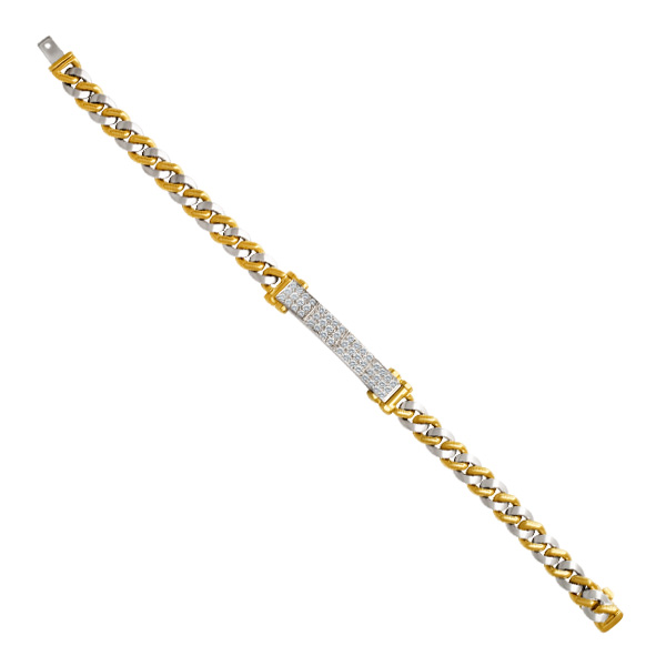 Diamond bracelet in 18k white & yellow gold with app. 1.90 cts in diamonds