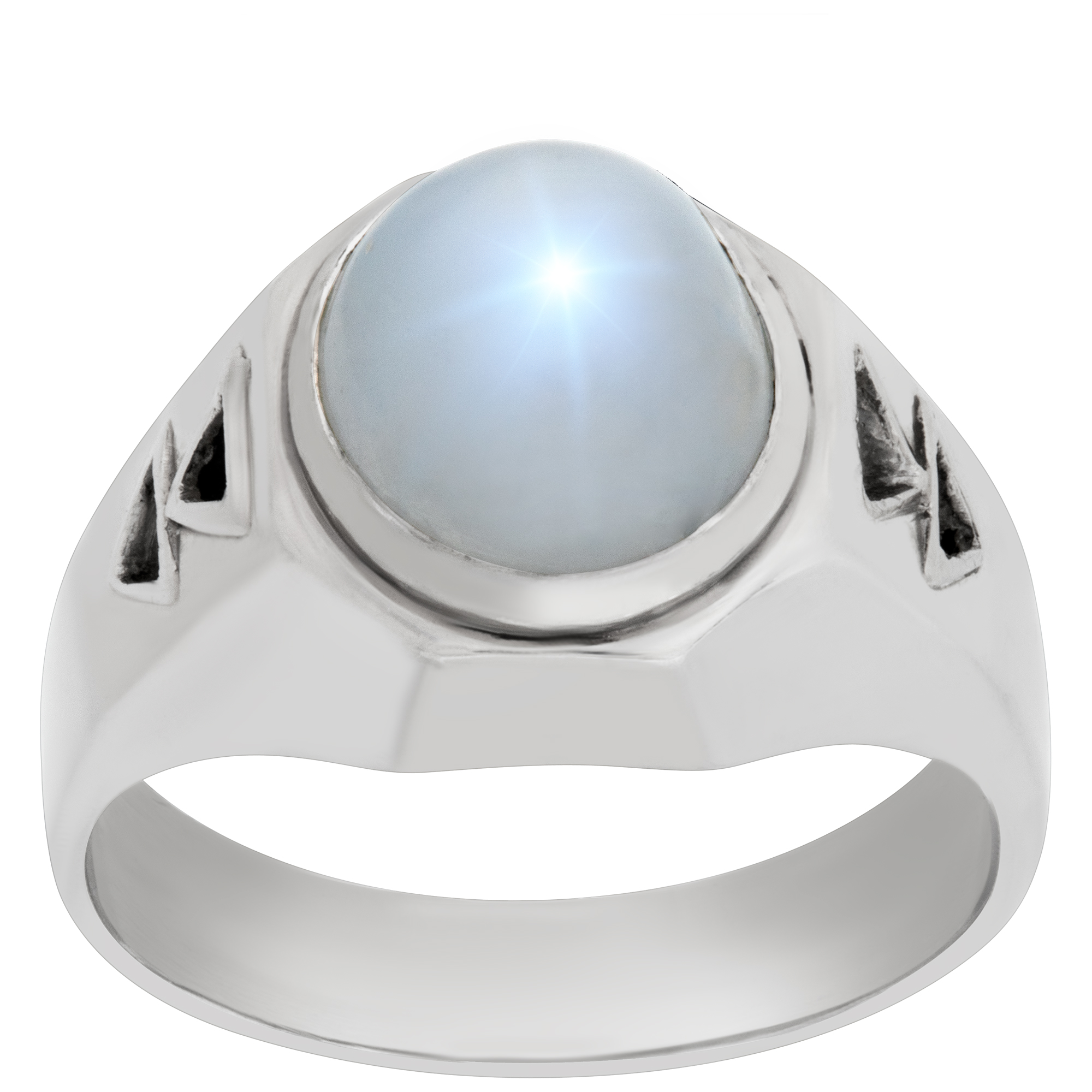 Platinum ring with a center star sapphire approx. 4 carats