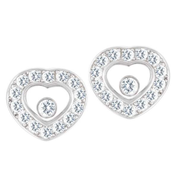 New Chopard Happy Diamond Icons earrings in 18k white gold