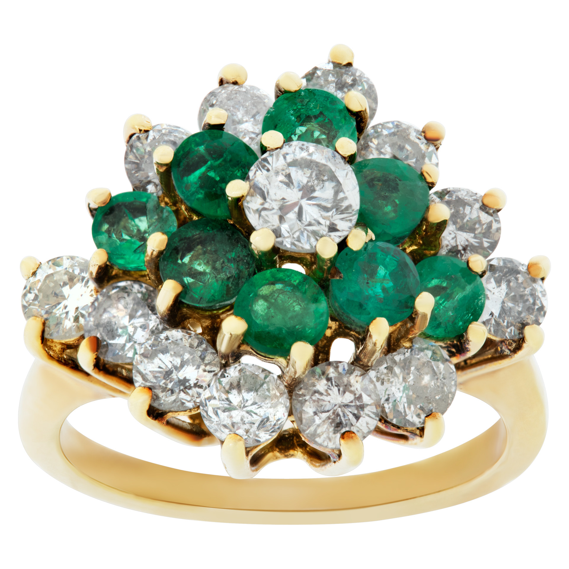 Emerald & Diamond Ring In 14k. 1.00 carats in diamonds.