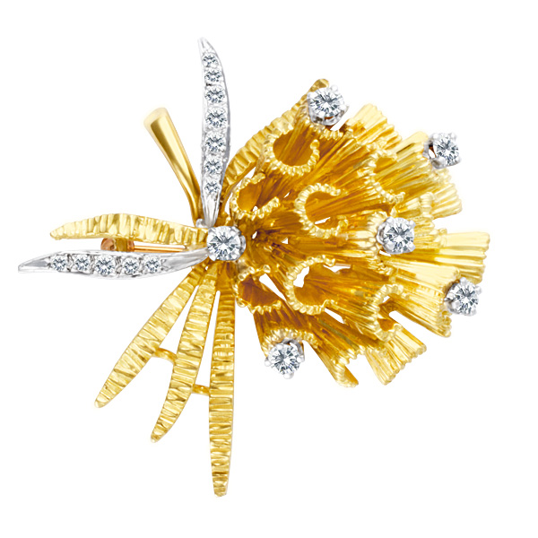 Beautiful pin flower with diamonds