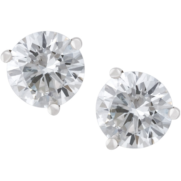 GIA Certified Diamond Studs - 1.18cts (I Color VVS-1 Clarity) 1.12cts (I Color SI-2 Clairty)