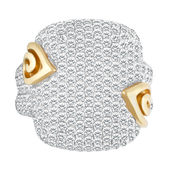 Pave diamond ring in 18k white gold