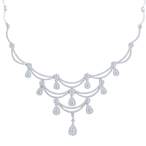 Diamond necklace in 18k white gold