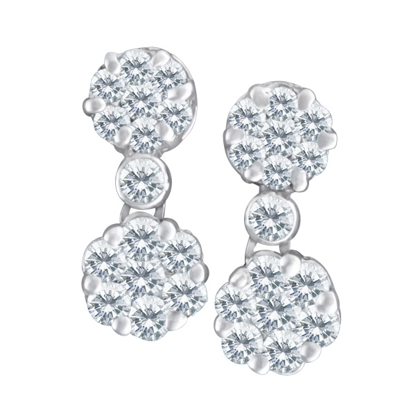 Earrings diamond flowers